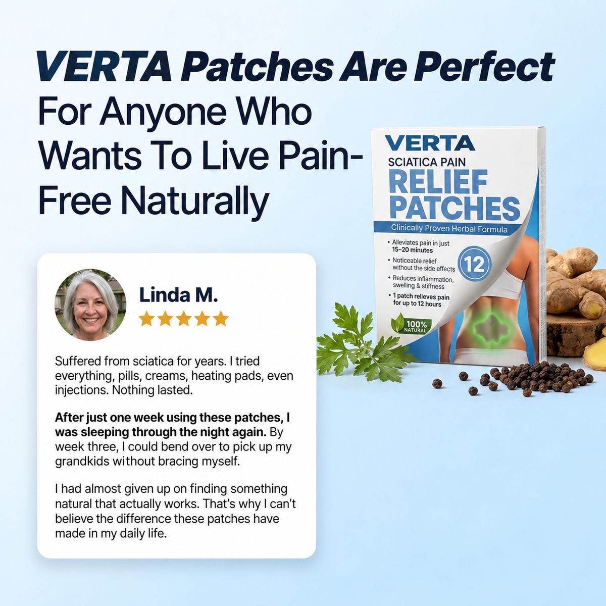 12x Back Pain Relief Patches
