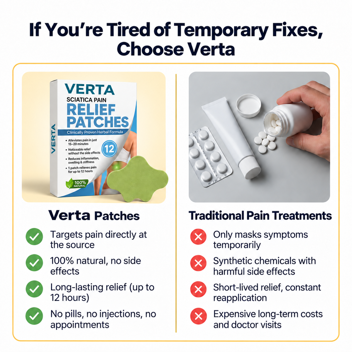12x Back Pain Relief Patches